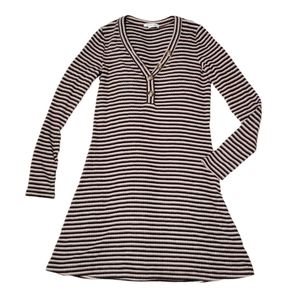 American Eagle Striped Ribbed Henley Dress